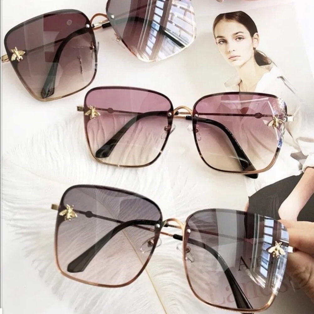 Oversized Bee Detail Sunglasses